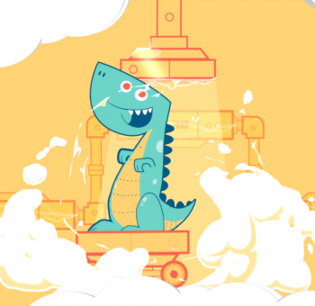Character Animation: Banco Azul – Pinino version Dinosaurio