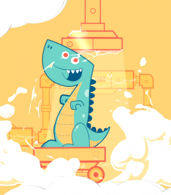 Character Animation: Banco Azul – Pinino version Dinosaurio