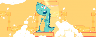 Character Animation: Banco Azul – Pinino version Dinosaurio
