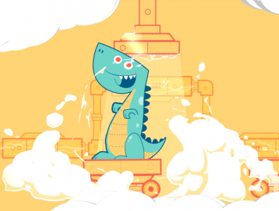 Character Animation: Banco Azul – Pinino version Dinosaurio