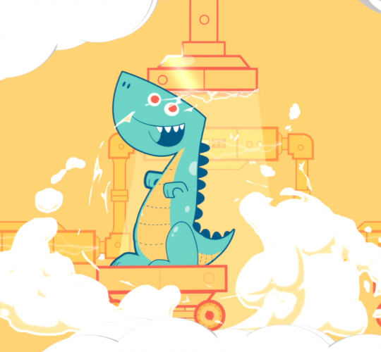 Character Animation: Banco Azul – Pinino version Dinosaurio